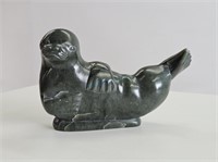 Inuit Soapstone Carving Seal Sculpture