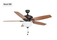Downrod or Flush Mount Ceiling Fan with Light