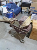 EARLY METAL BABY CARRIAGE