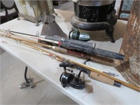 COLL OF FISHING RODS AND REELS