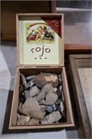 OLD CIGAR BOX FULL OF NATIVE AMERICAN  ARTIFACTS