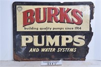 Burks Pumps Metal Sign