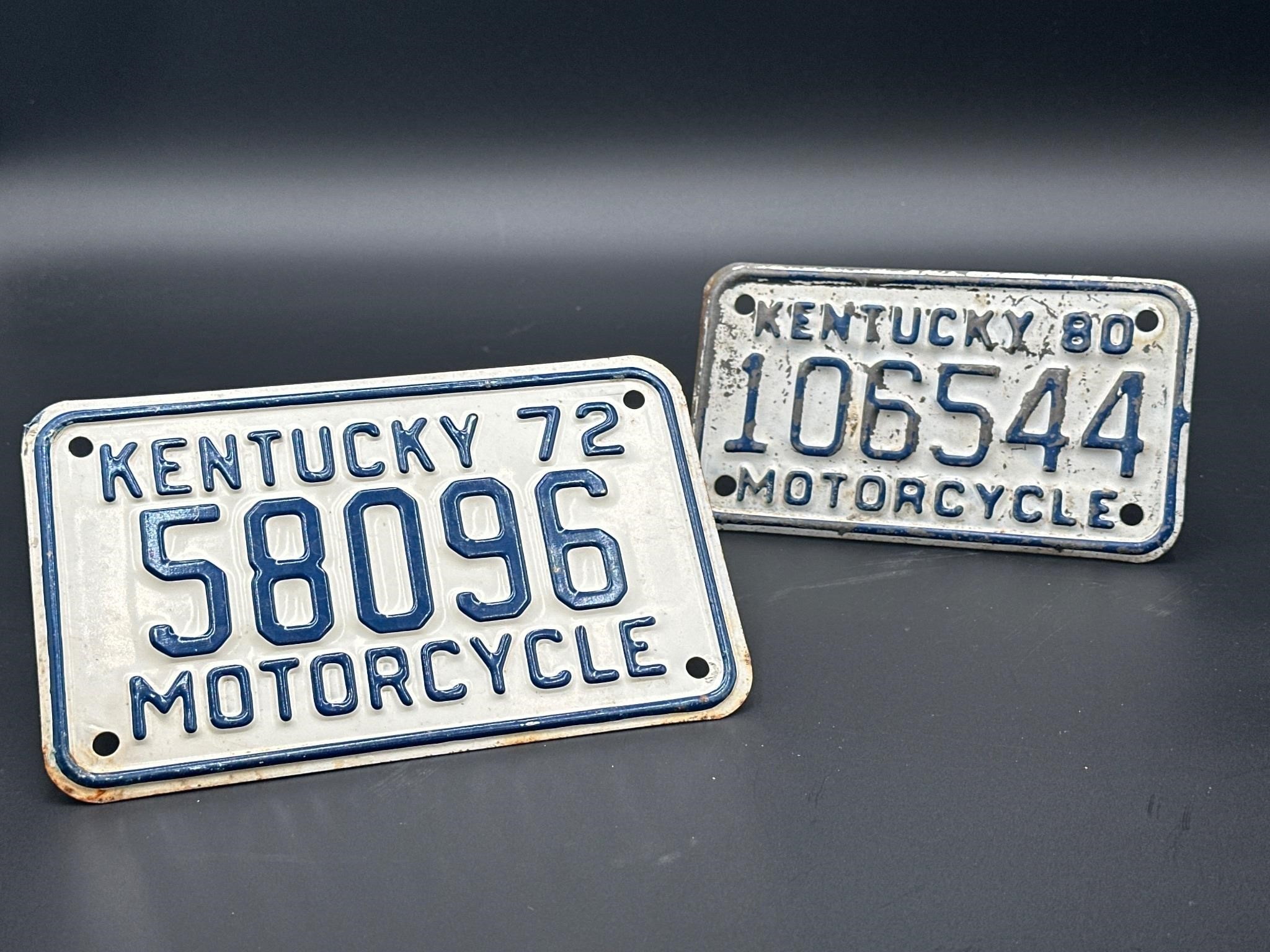 Antique Kentucky Motorcycle License Plates