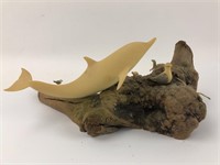 Vintage John Perry Driftwood Dolphin Sculpture