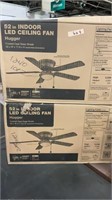 1 LOT (2) 52IN HUGGER INDOOR LED CEILING FANS W/