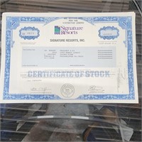 Signature Resorts Stock