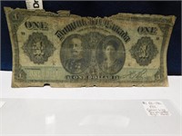 1911 CANADA 1 DOLLAR GREEN BANNER NOTE