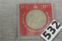 Queen Elizabeth II Silver Jubilee Coin