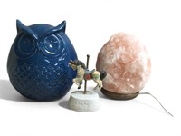 Himalayan Salt Lamp, Carousel Horse, Owl