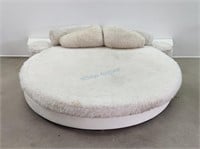 Faux Fur Round Bed & Night Stands