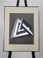 Metallic Geometric Abstract Op Art Print
