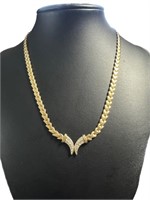 18kt Gold Elegant 16" Diamond Necklace *HEAVY