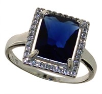 Radiant Cut 4.10 ct Sapphire Dinner Ring