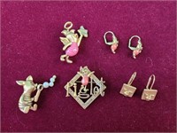 Disney Piglet pins and earrings