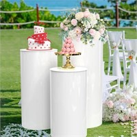 3Pcs Round Cylinder Pedestal Stands for Party,