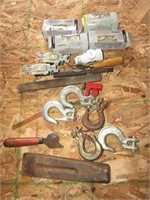 hooks,splitting wedge & electrical items