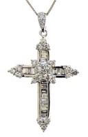 10kt Gold 1.00 ct VS Lab Diamond Cross Necklace