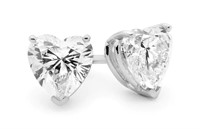 14kt Gold 2.00 ct Heart Shape Lab Diamond Earrings