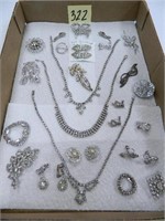Vintage Rhinestone Necklaces, Brooches & Earrings