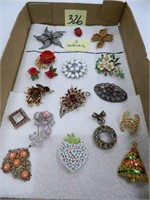 (3) Vintage Weiss Brooches plus Other Unsigned