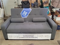 Sealy - Queen Size Grey Fabric Sleeper Sofa