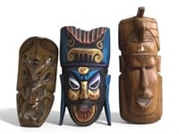 Vintage Wooden Carved Masks