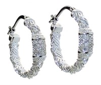 Stunning Diamond Hoop Earrings