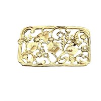 14k Unsigned Victorian Diamond Floral Gate Brooch