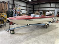 VINTAGE 14' GLASTRON 1969 SKIFLITE  W/ 40 HP