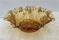 Fenton amber bowl approx 9 inches