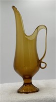 Amber swung pitcher approx 13.5 inches tall