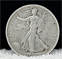 1945 S Walking Liberty Silver Half Dollar