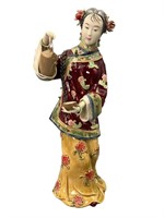Vintage Shiwan Chinese Wucai Porcelain Geisha