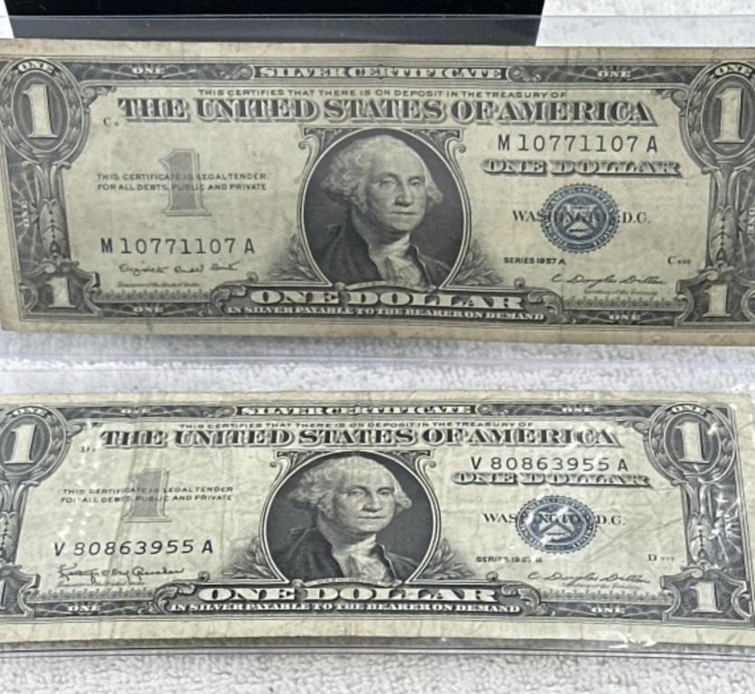 Pair of 1957 $1 Silver certificates