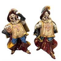 2 Early Spanish Style Porcelain Conquistadors