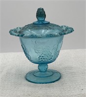 Beautiful Blue Glass compote approx 6 inches