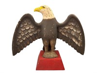 Hand Carved & Painted Wood Folk Art Eagle Figure