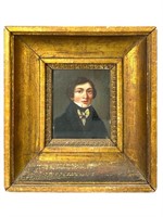 Framed Miniature Signed Oil Portrait On Board