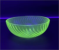 Uranium glass bowl - approximately 8 inches