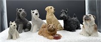 Set of 7 dog figurines schnauzer and other