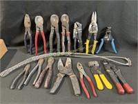 Mix Lot Of Pliers, Wire Cutters, Etc