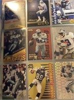 Binder of 34 Pages of 90s NFL Cards
