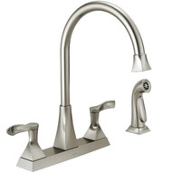 $130 Delta 2-Handle Kitchen Faucet with Spray