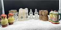 6 pairs of salt and pepper shakers including