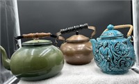 Grouping of 3 tea pots