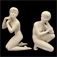 2 Vintage Goebel Bisque Nude Women Figures