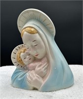 Vintage mother Mary and child planter