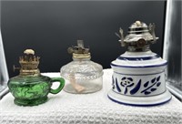 Group of 3 oil lamp bases