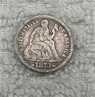 1873 seated silver dime