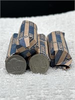 4 rolls of buffalo nickels mostly dateless